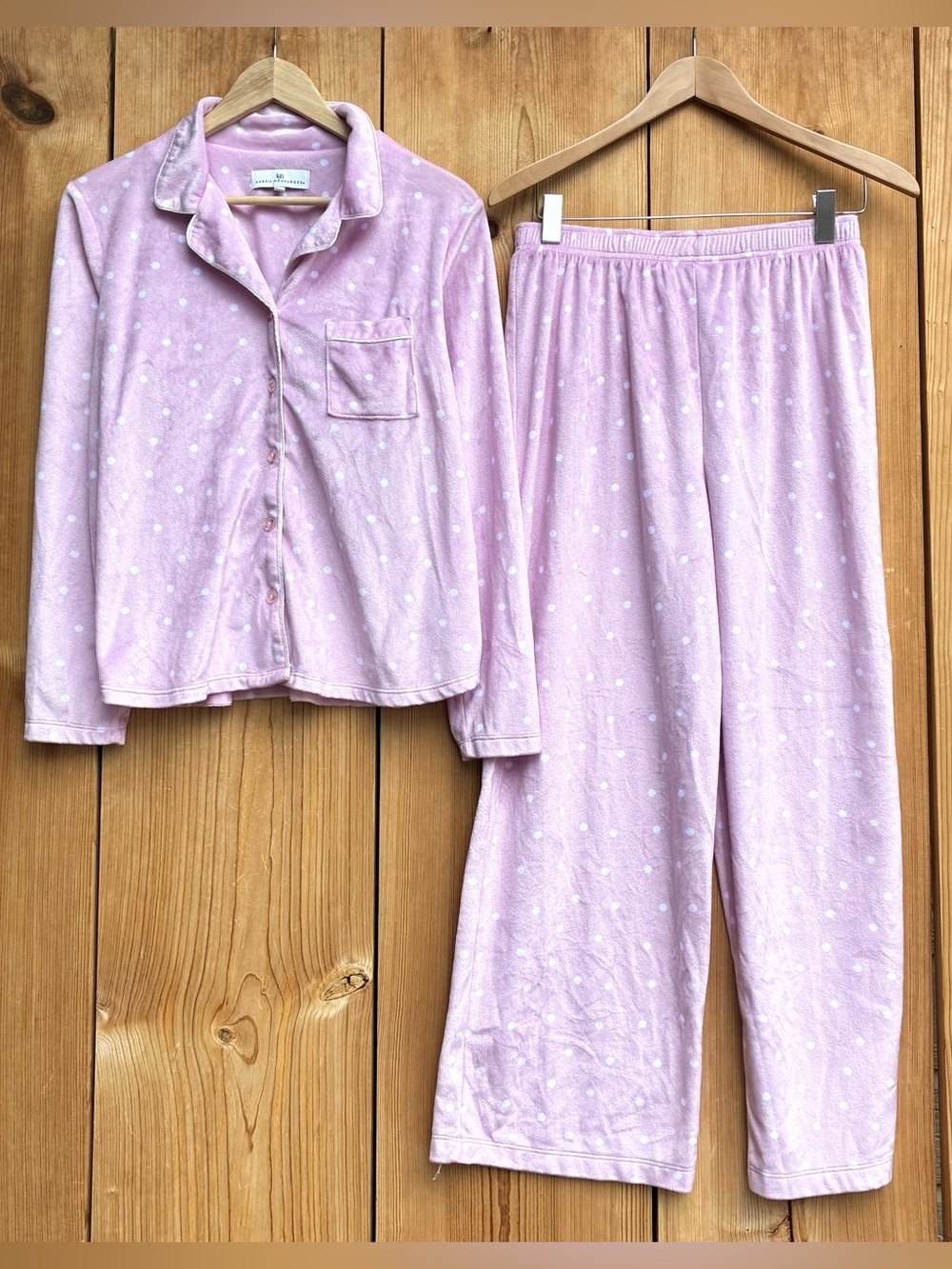 Karen Neuburger Pink Polka Dot Pajama Set Sz PL